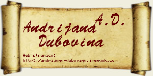 Andrijana Dubovina vizit kartica